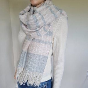 Stripped Pale Pink & Blue Scarf
